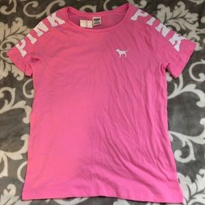 Neon pink VS PINK crew neck t-shirt
